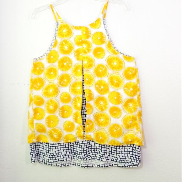 Anthro Porridge lemon layered split back tank top - Picture 10 of 16